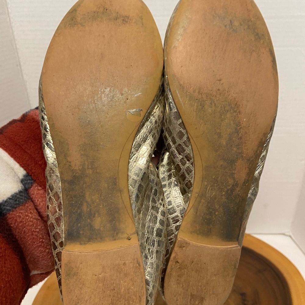 1. sTAte SHAY Gold Leather Snakeskin Ballet Flats - Picture 8 of 8